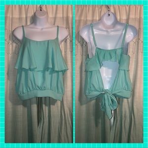 Charlotte Russe Layered Tank W/Cut Out Tie Back M